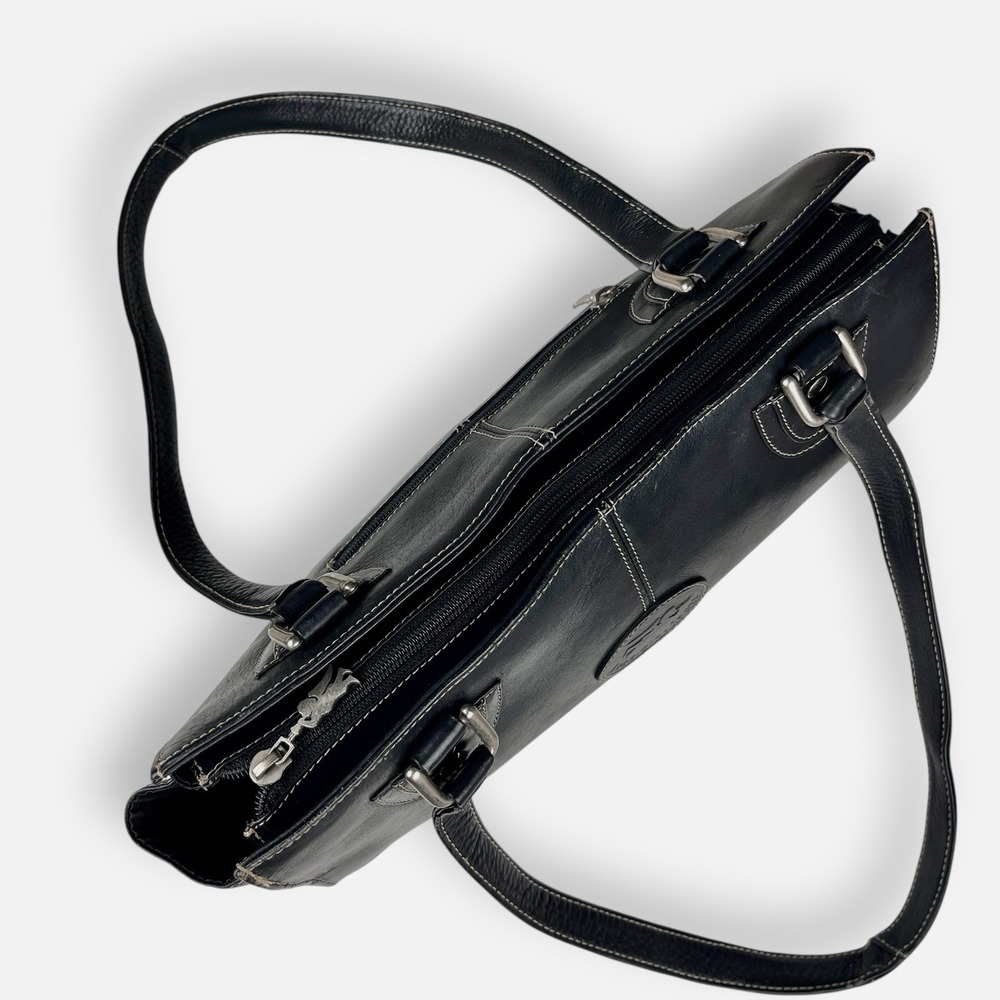 Vintage‎ American Angel Black Leather Shoulder Bag 9107 Purse - Picture 7 of 11